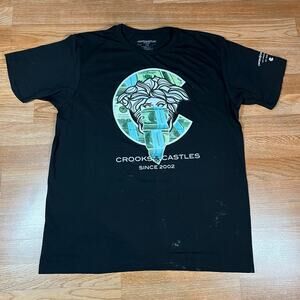 Crooks & Castles Medusa Black T Shirt Mens Sz L Preowned